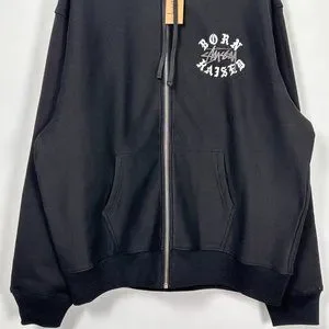 ★人気★【STUSSY】★Stussy x Born X Raised Logo Zip Hoodie★ Buy Stussy x Born X Raised Logo Zip Hoodie 'Black' - 3973855